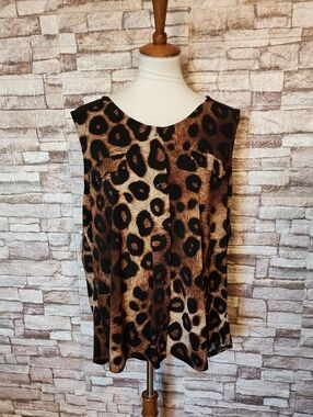 Elie Mccarthy Leopard Print Sleeveless Top